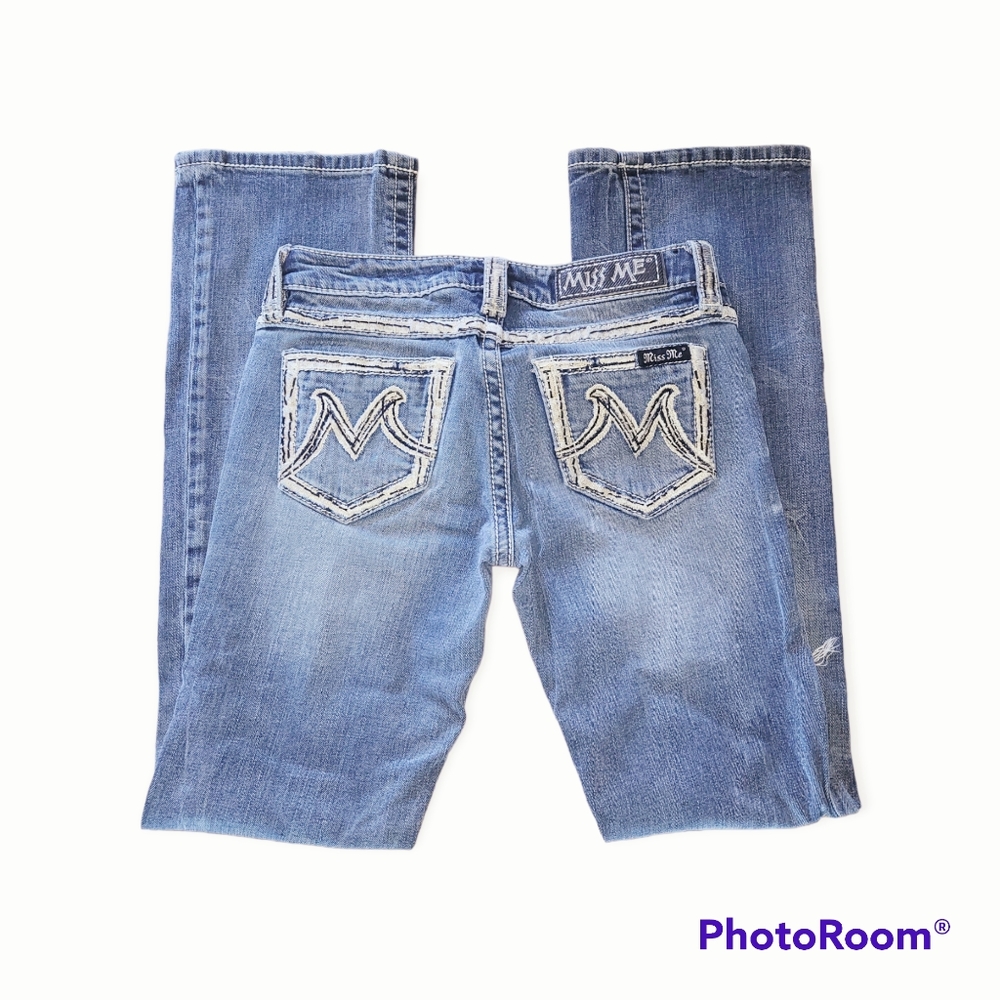 Miss Me The M Series Distressed Low Ride Bootcut Jeans